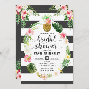 Tropical Watercolor Floral Bridal Shower Card