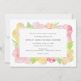 Tropical Watercolor Floral Hibiscus wedding