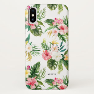 Tropical Watercolor Flowers and Leaves Pattern Case-Mate iPhone Case