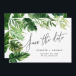 Tropical watercolor foliage floral save the date<br><div class="desc">Beautiful modern Tropical watercolor foliage save the date. Beautiful script text. Part of a summer wedding celebration collection.</div>