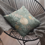 Tropical Watercolor Gold & Green Leaves Pattern  Cushion<br><div class="desc">Tropical Watercolor Gold & Green Leaves Pattern</div>