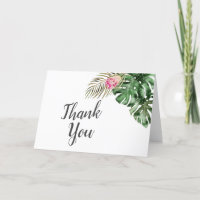Tropical Watercolor Greenery Bridal Shower Thank Y