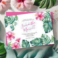 Tropical Watercolor Hibiscus Flower Couples Shower