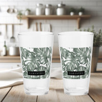 Tropical Watercolor Modern Oasis Leaves Pattern