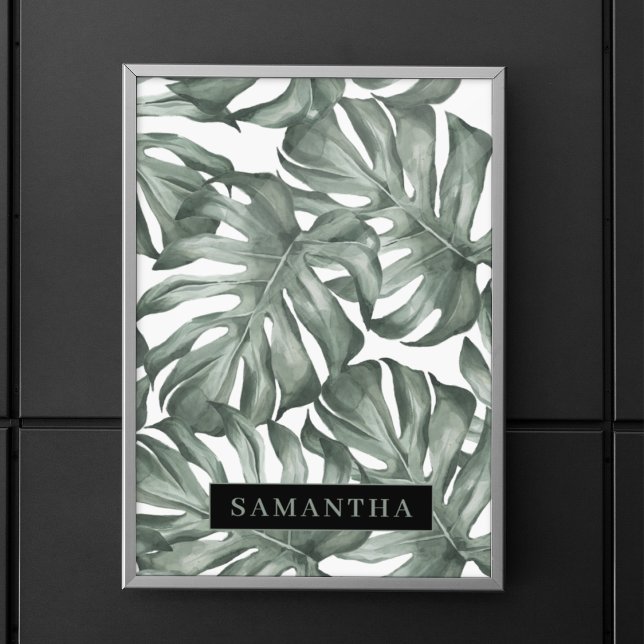 Tropical Watercolor Modern Oasis Leaves Pattern Poster (Creator Uploaded)