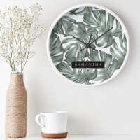 Tropical Watercolor Modern Oasis Leaves Pattern