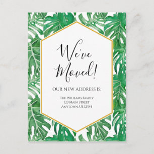 Tropical Watercolor Moving Announcement Postcard