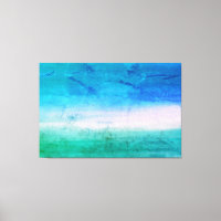 Tropical Watercolor Ocean Blue Green Abstract Art