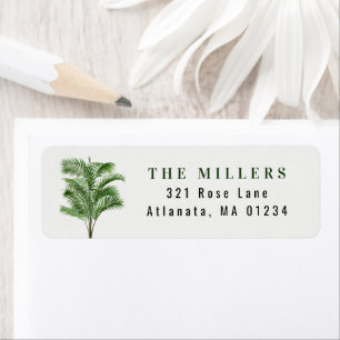 Tropical Watercolor Palm Tree Return Address