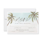 Tropical Watercolor Palm Tree RSVP Entrée Choices