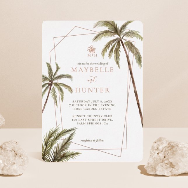 Tropical Watercolor Palm Trees Bohemian Wedding (Creator Uploaded)