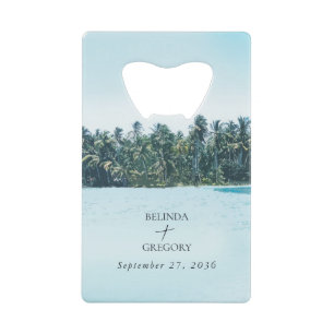 Tropical Watercolor Palms & Beach Wedding