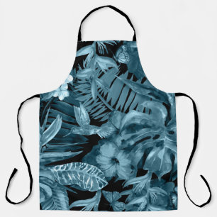 Tropical Watercolor Paradise: Jungle Blossom Apron