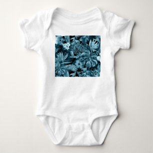 Tropical Watercolor Paradise: Jungle Blossom Baby Bodysuit