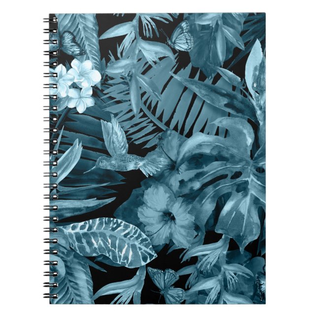 Tropical Watercolor Paradise: Jungle Blossom Notebook (Front)