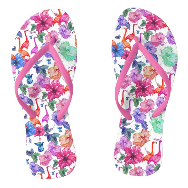 Tropical Watercolor Pattern Jandals (Footbed)