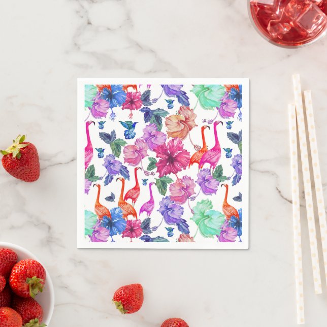 Tropical Watercolor Pattern Napkin (Insitu)