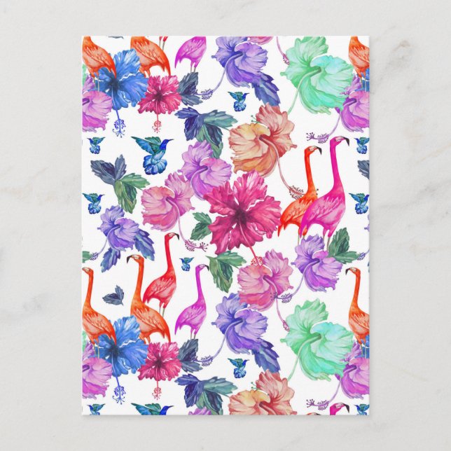 Tropical Watercolor Pattern Postcard (Front)