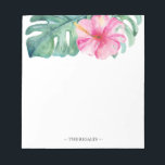 Tropical Watercolor Personalised Stationery Notepad<br><div class="desc">Immerse yourself in tropical elegance with our personalised stationery, where your family name or monogram is beautifully presented in a classic sans serif typography. Each piece is adorned with a stunning watercolor hibiscus flower and lush monstera palm leaf, blossoming in vibrant shades of pink and green. Ideal for adding a...</div>