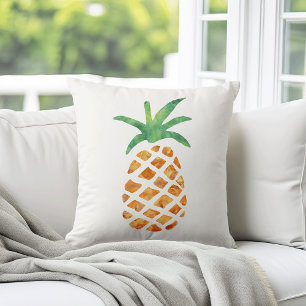 Tropical Watercolor Pineapple Cushion
