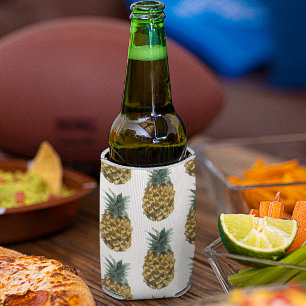 Tropical Watercolor Pineapple Seamless Pattern Can Cooler