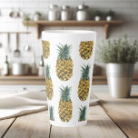 Tropical Watercolor Pineapple Seamless Pattern Latte Mug<br><div class="desc">Tropical Watercolor Pineapple Seamless Pattern</div>
