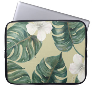 Tropical watercolor plants: seamless pattern. laptop sleeve
