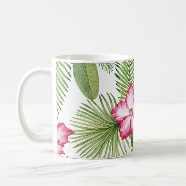 Tropical Watercolor: Seamless Pattern Coffee Mug (Left)