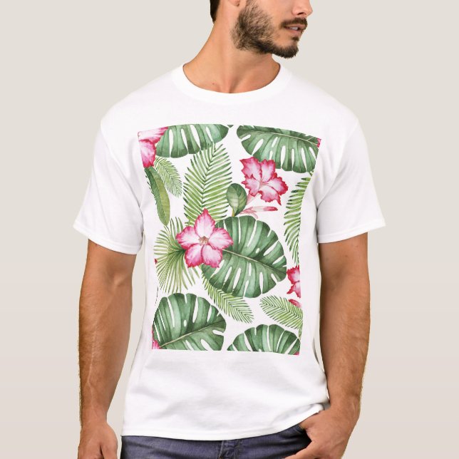 Tropical Watercolor: Seamless Pattern T-Shirt (Front)