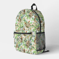 Tropical Watercolor Sloth Pattern