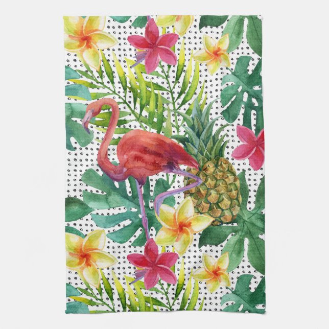 Tropical Watercolor Tea Towel (Vertical)