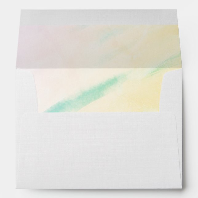 Tropical Watercolor Wash Wedding Envelopes (Back (Bottom))