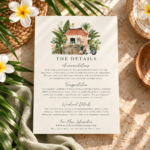 Tropical Watercolor Wedding Details Enclosure Card