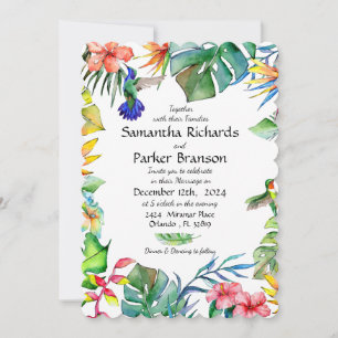 Tropical Watercolor Wedding Invitation