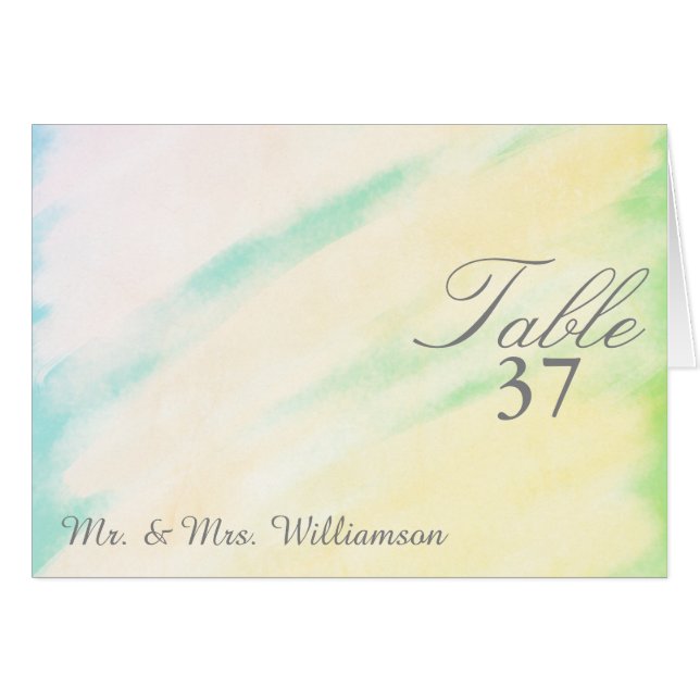 Tropical Watercolor Wedding Table Number (Front Horizontal)
