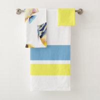 Tropical Watercolor Yellow Fish Bathroom