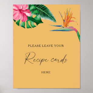 Tropical watercolor - Your recipe card here Poster