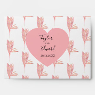 Tropical watercolour exotic botanical foliage envelope