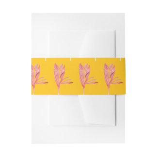 Tropical watercolour exotic botanical foliage invitation belly band