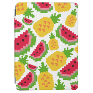 Tropical Watermelon and Pineapple Pixel Pattern iPad Air Cover