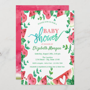 Tropical Watermelon Baby Shower Invitation