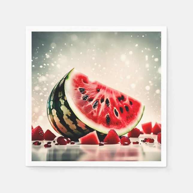 Tropical Watermelon Fruit Slice Napkin (Front)