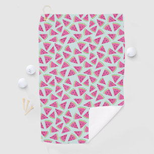 Tropical Watermelon on mint, Golf Towel