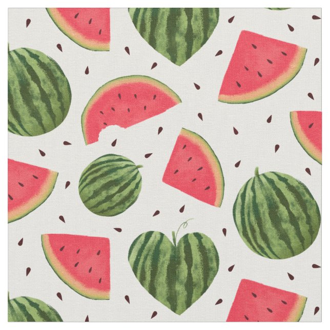 Tropical Watermelon Pattern Fabric (Close Up)