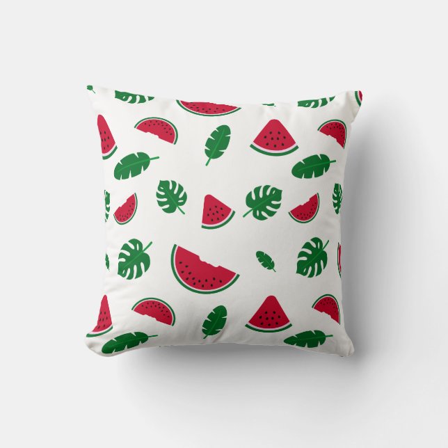 Tropical Watermelon Summer Seamless Pattern Cushion (Front)