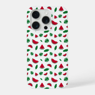 Tropical Watermelon Summer Seamless Pattern iPhone 15 Pro Case