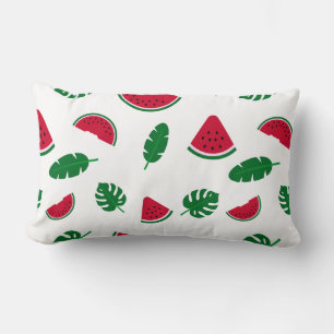 Tropical Watermelon Summer Seamless Pattern Lumbar Cushion