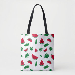 Tropical Watermelon Summer Seamless Pattern Tote Bag