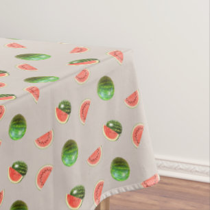 Tropical Watermelons on Lucky Beige Tablecloth