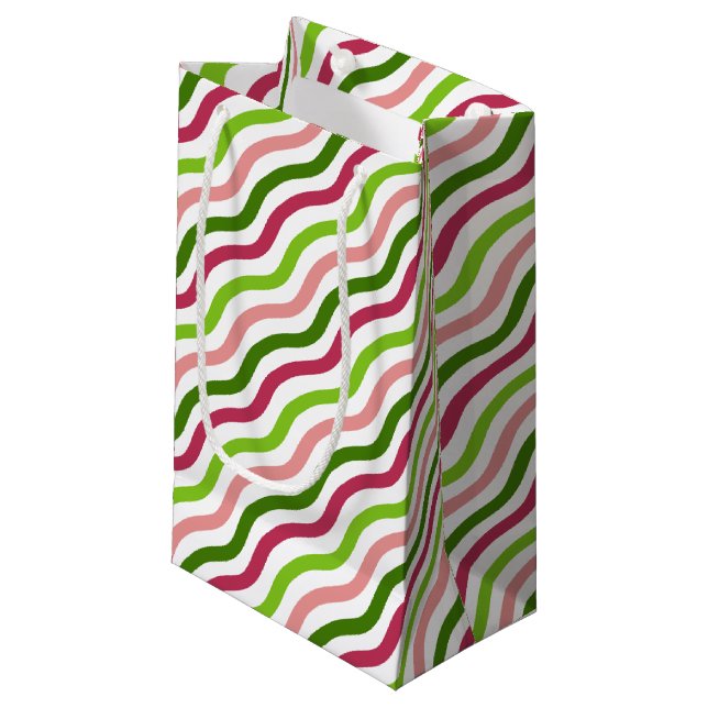 Tropical Wave Simple Stripe Gift Bag (Front Angled)